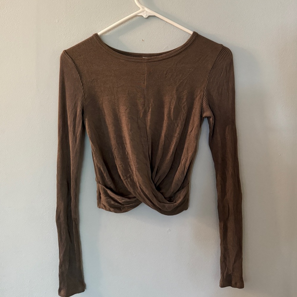 Alo Cover Long Sleeve Top - Olive Green - S